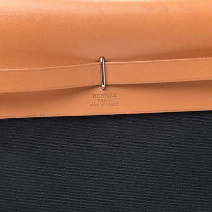 Hermes Toile Vache Calfskin Herbag Clutch Natural Black 7 of 12