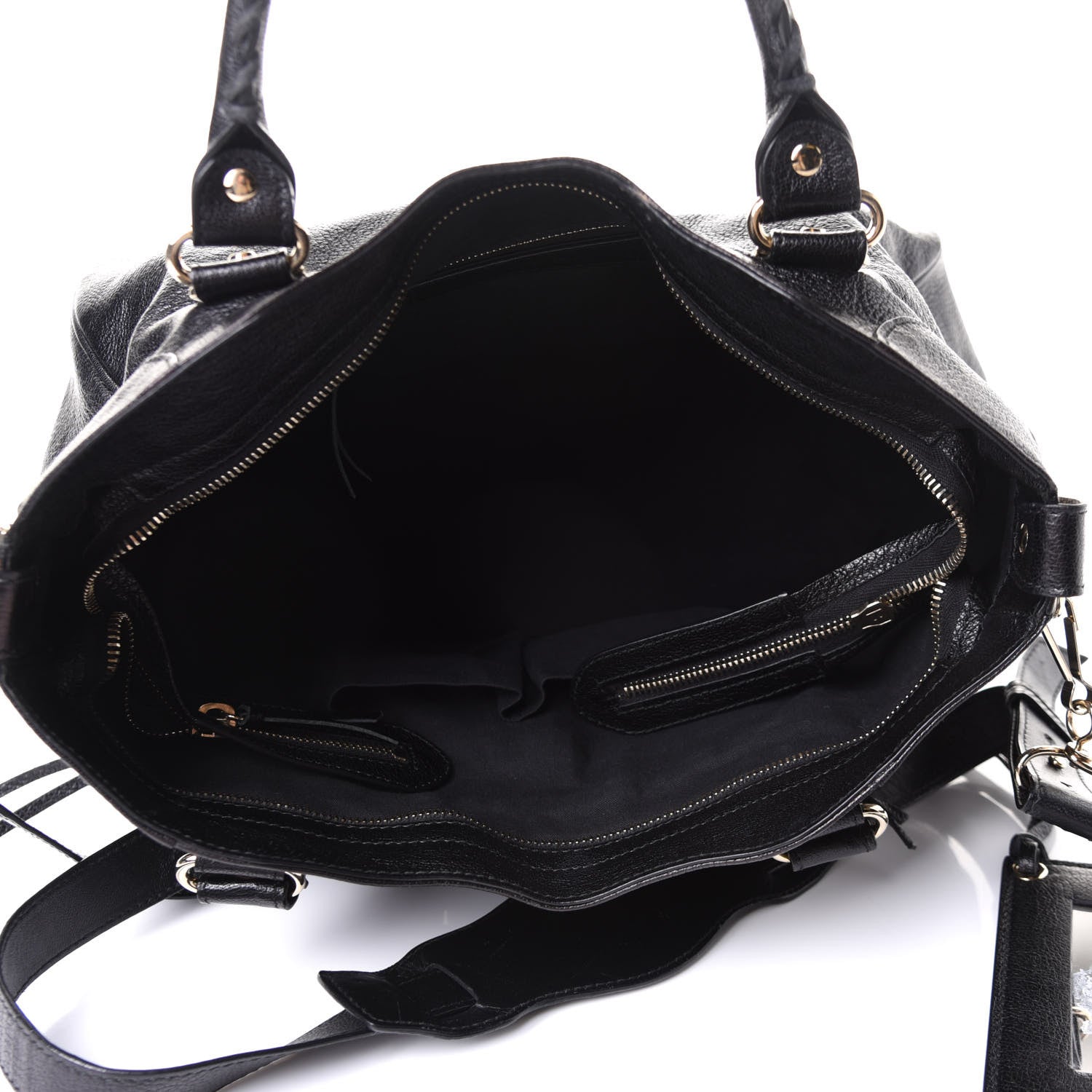 Balenciaga Chevre Gold Metallic Edge Hardware Velo Black 5 of 16