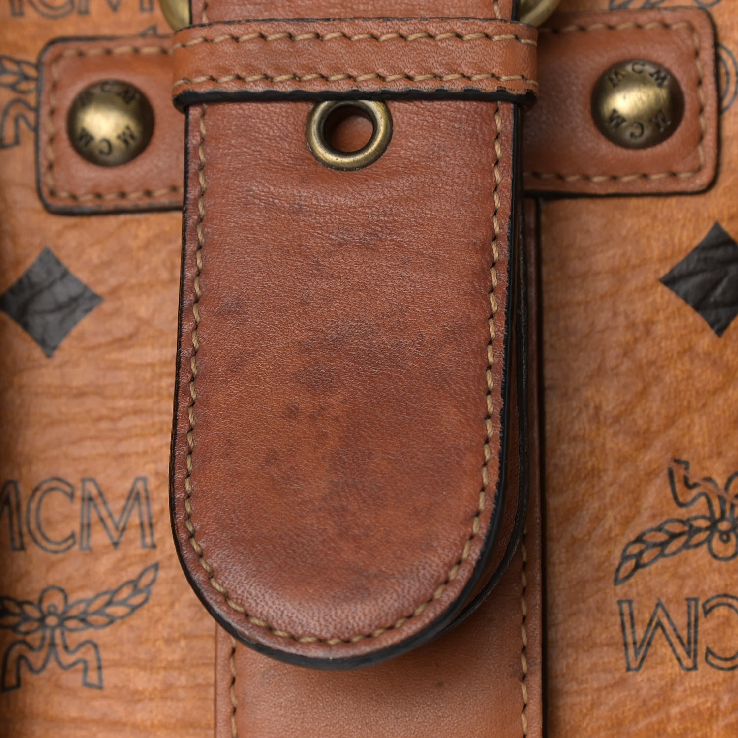 MCM Visetos Pocket Satchel Cognac 13 of 13