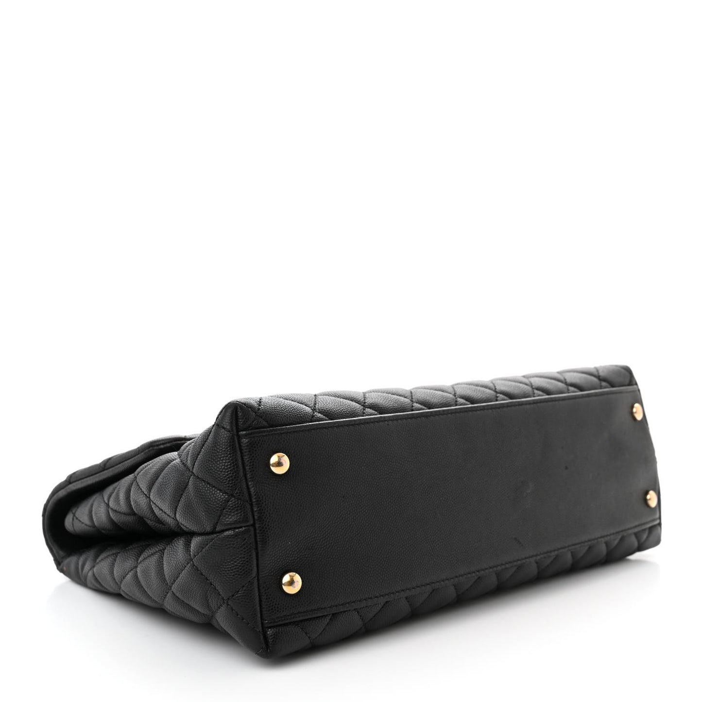 Caviar Quilted Medium Coco Handle Flap Black