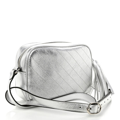 Gucci Metallic Sakai Be Green Calfskin Diagonal Stitched Small Blondie Shoulder Bag Silver 3 of 10