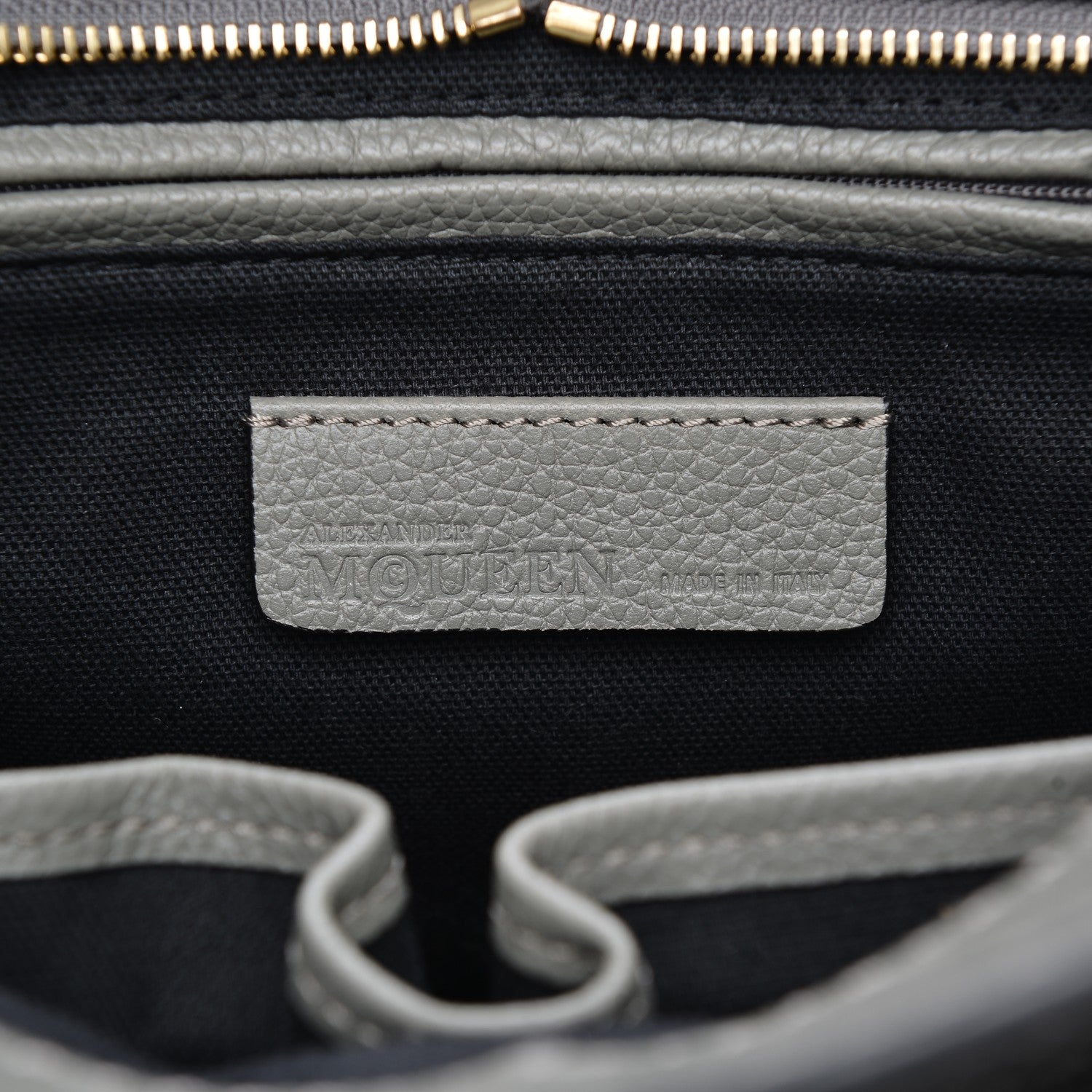 Alexander McQueen Pebbled Calfskin Small Skull Padlock Zip Around Tote Dark Grey 6 of 7