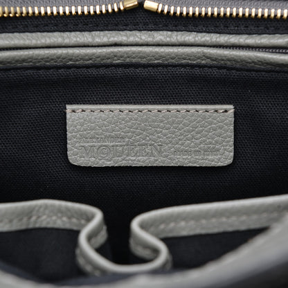 Alexander McQueen Pebbled Calfskin Small Skull Padlock Zip Around Tote Dark Grey 6 of 7