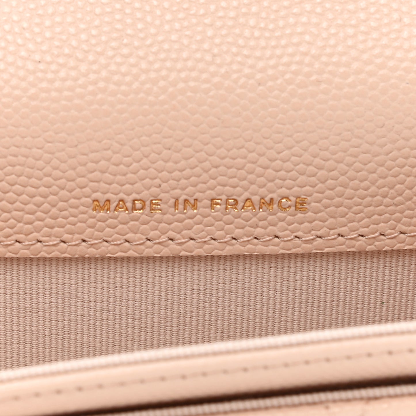 Caviar Quilted Flap Card Holder Wallet Beige