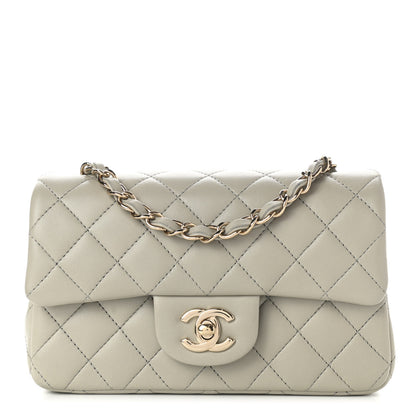Chanel Lambskin Quilted Mini Rectangular Flap Grey 1 of 10