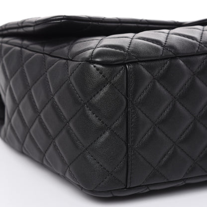 Chanel Metallized Calfskin Quilted Small XXL Travel Flap Bag Black 8 of 10