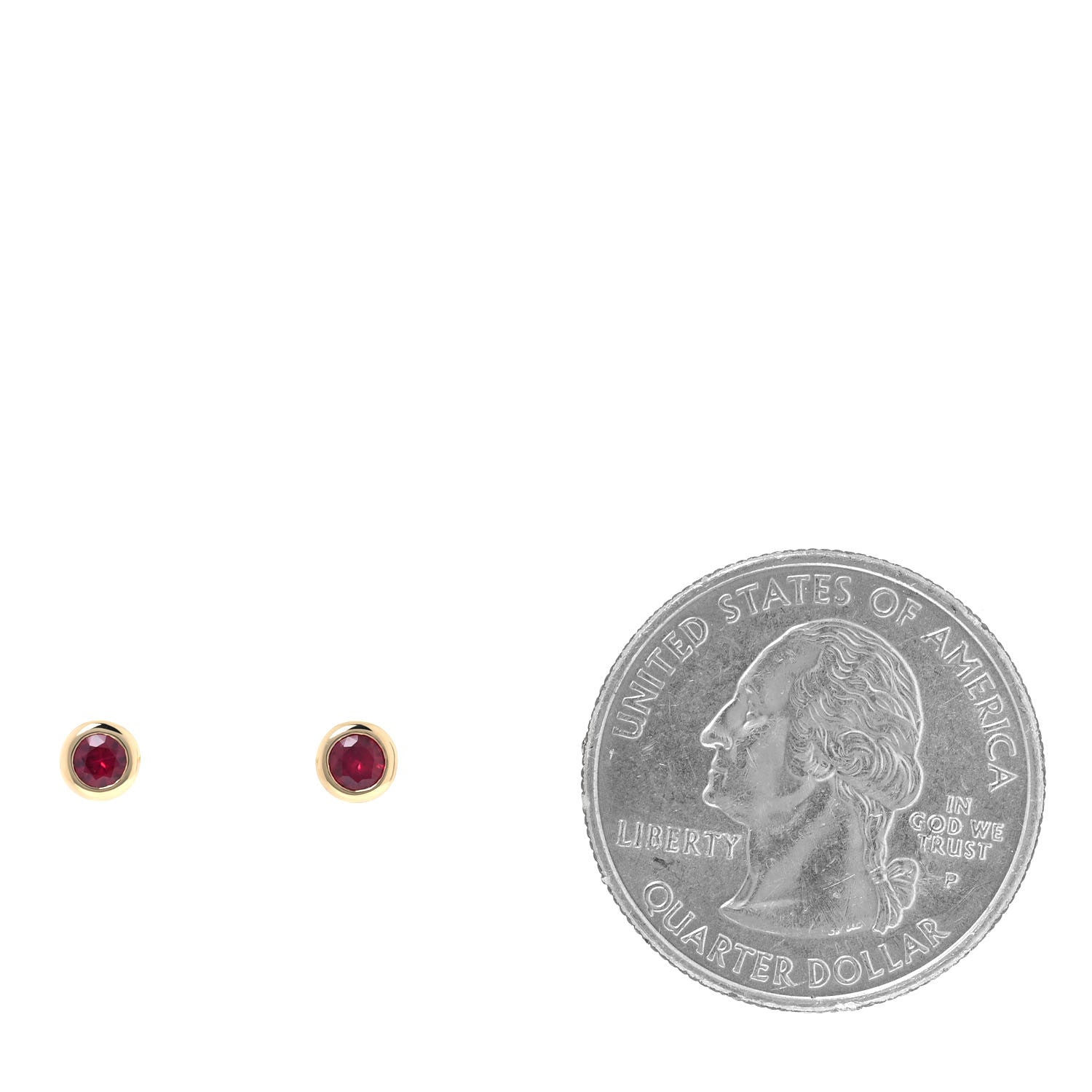 Tiffany 18K Yellow Gold Ruby .22ctw Elsa Peretti Color By The Yard Earrings 2 of 4