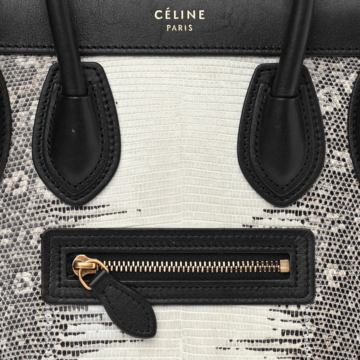 Celine Lizard Smooth Calfskin Nano Tri-Color Luggage Mineral 10 of 14