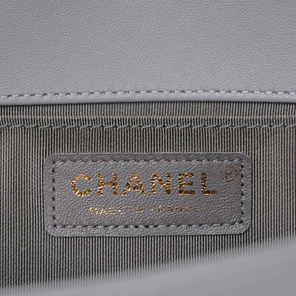 Chanel Lambskin Quilted Medium Boy Flap Grey 6 of 10