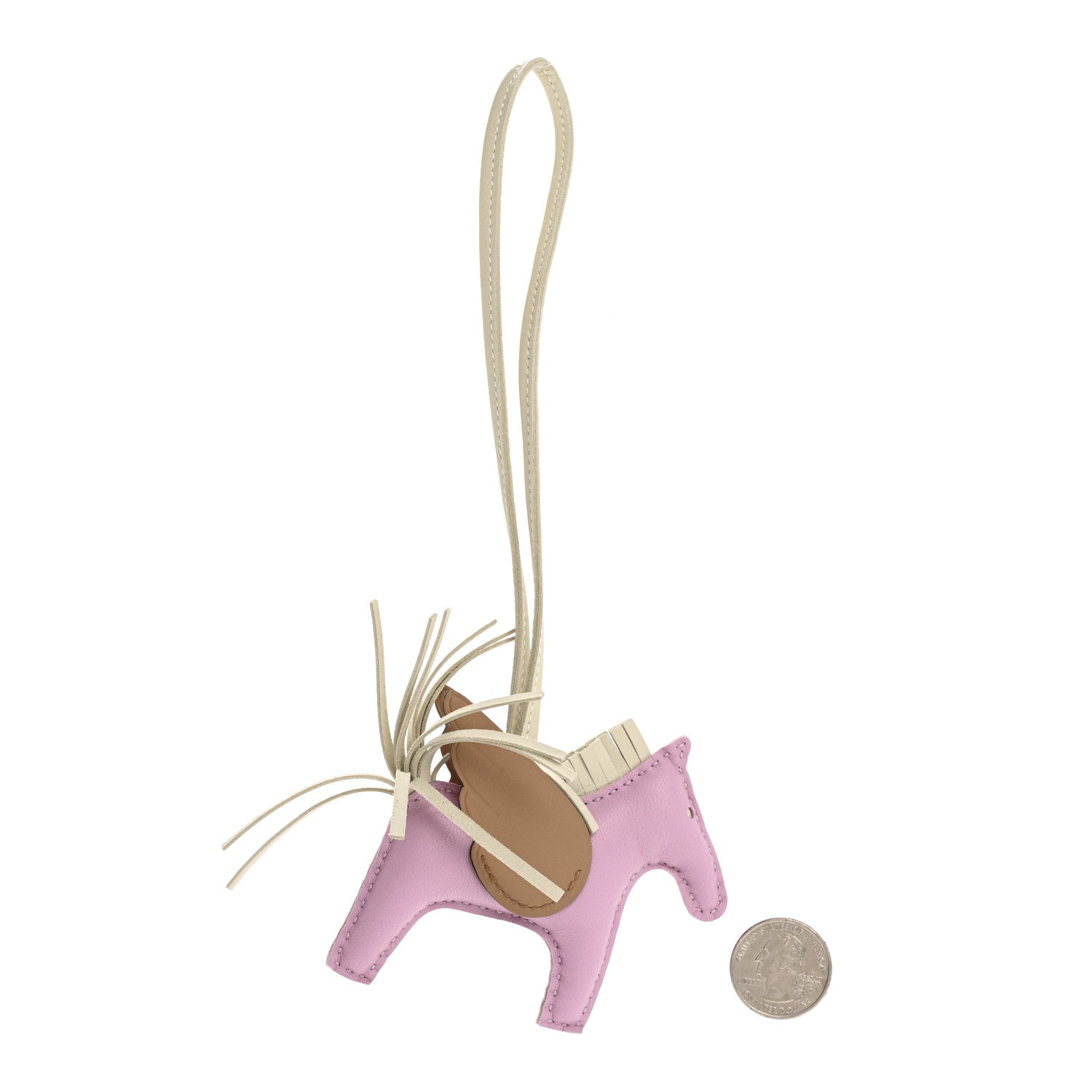 Hermes Milo Lambskin Grigri Rodeo Pegase Horse Bag Charm PM Mauve Sylvestre Craie Chai 2 of 5