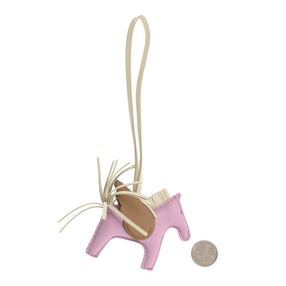 Hermes Milo Lambskin Grigri Rodeo Pegase Horse Bag Charm PM Mauve Sylvestre Craie Chai 2 of 5