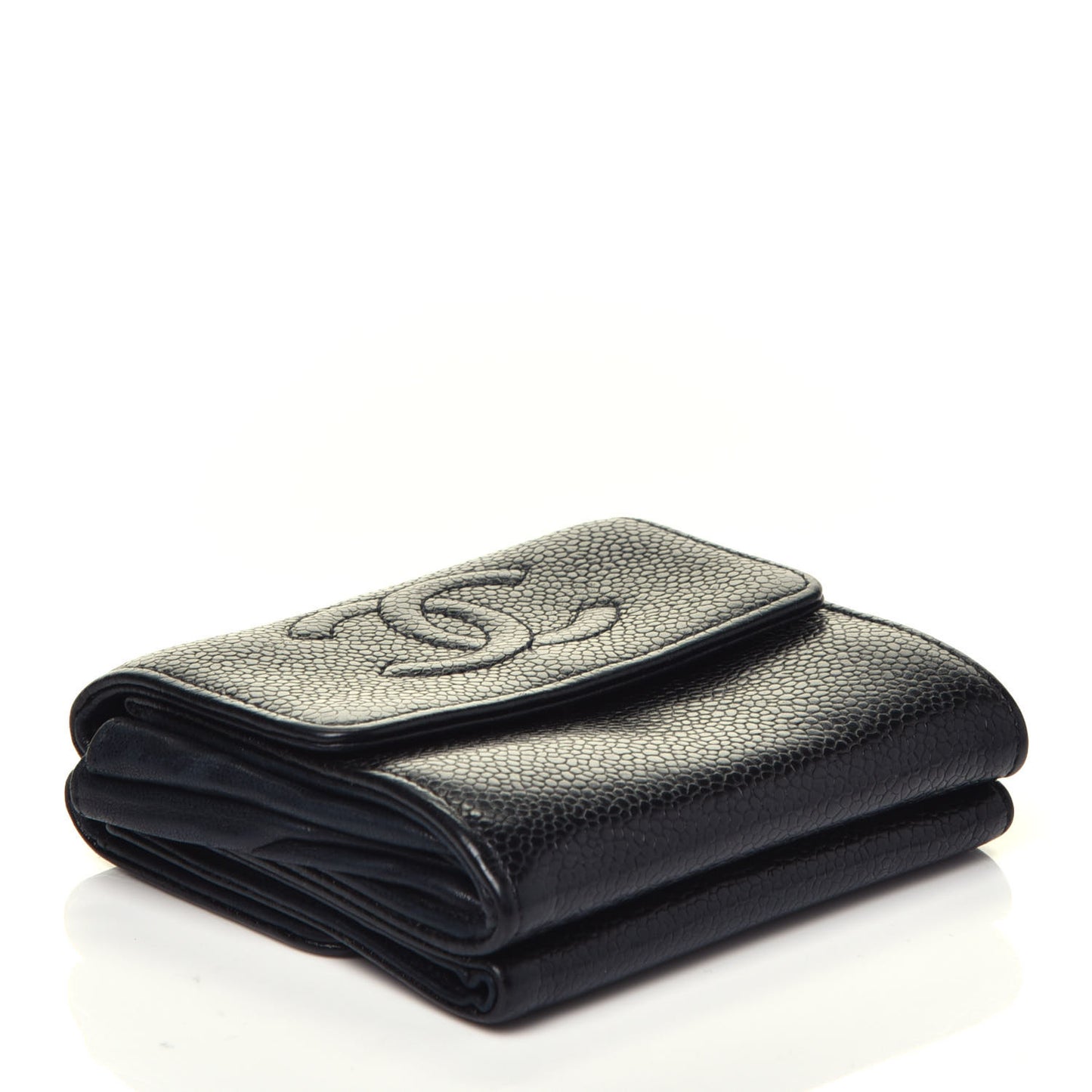 Caviar Timeless CC Compact Flap Wallet Black