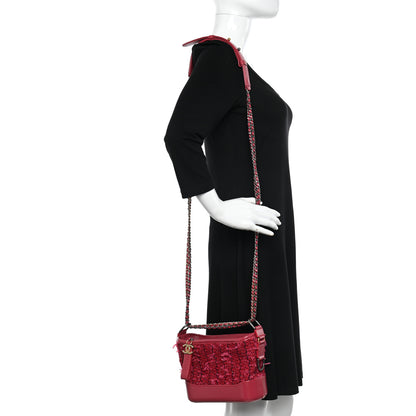 Chanel Tweed Calfskin Small Gabrielle Hobo Pink 2 of 10