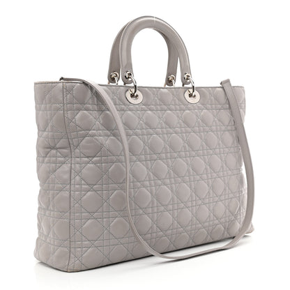 Christian Dior Lambskin Cannage XL Lady Dior Light Grey 3 of 16
