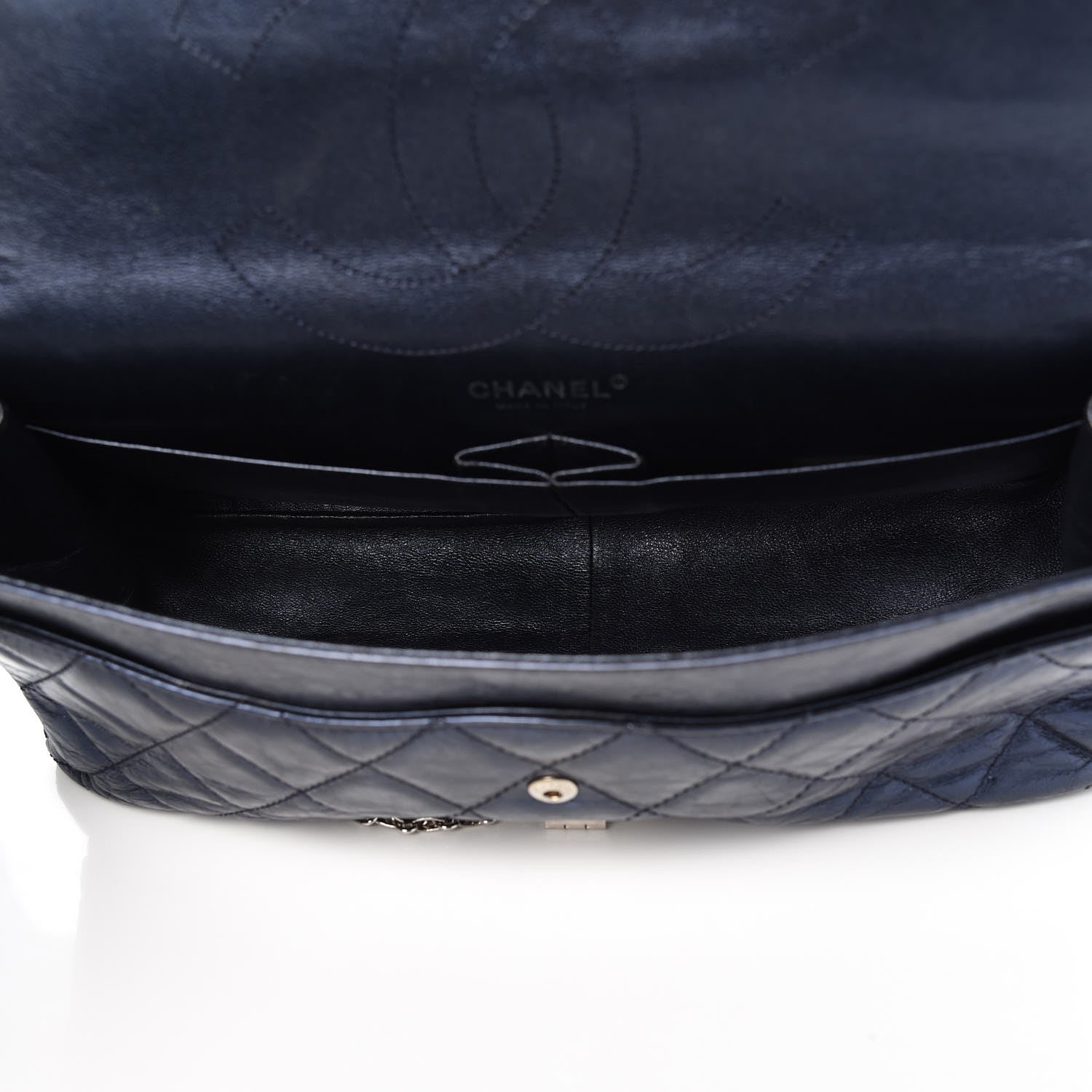 Chanel Metallic Aged Calfskin Quilted 2.55 Reissue 228 Flap Blue 7 of 16
