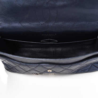 Chanel Metallic Aged Calfskin Quilted 2.55 Reissue 228 Flap Blue 7 of 16
