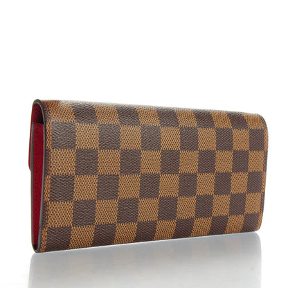 Louis Vuitton Damier Ebene Emilie Wallet Red 3 of 7
