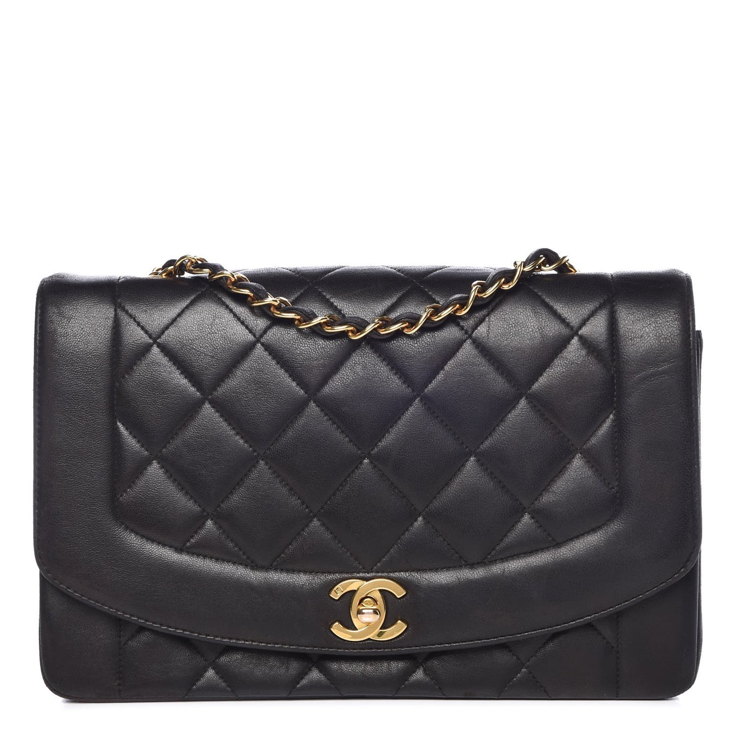 Lambskin Quilted Medium Single Flap Black