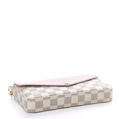 Louis Vuitton Damier Azur Calfskin Pochette Felicie Eau de Rose 4 of 9
