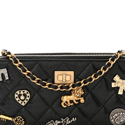 Chanel Aged Calfskin Lucky Charms 2.55 Reissue Small Clutch With Chain Black 10 of 15