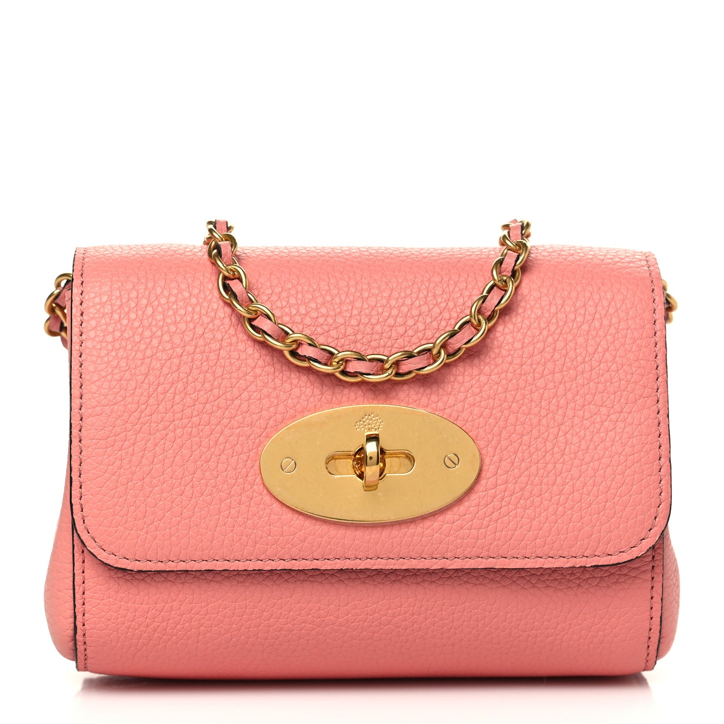 Small Classic Grain Calfskin Mini Lily Macaroon Pink