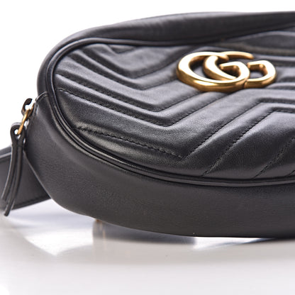 Gucci Calfskin Matelasse GG Marmont Belt Bag 85 34 Black 10 of 11