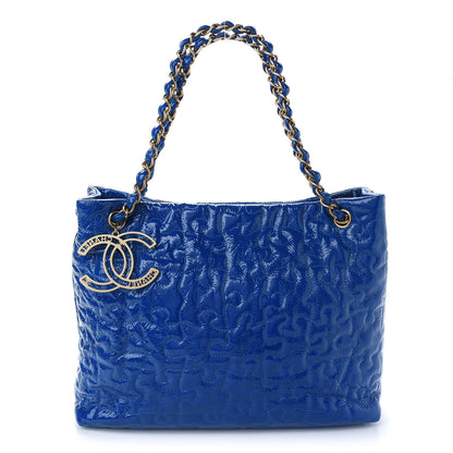 Chanel Patent Puzzle Tote Electric Blue 1 of 9