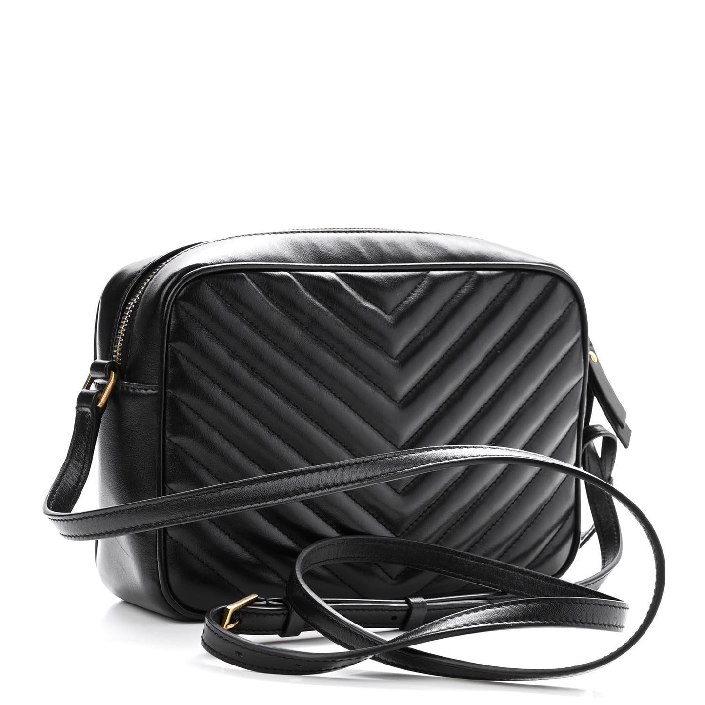 Calfskin Matelasse Monogram Lou Camera Bag Black