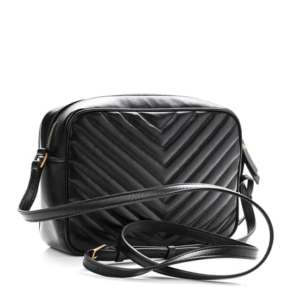 Saint Laurent Calfskin Matelasse Monogram Lou Camera Bag Black 3 of 9
