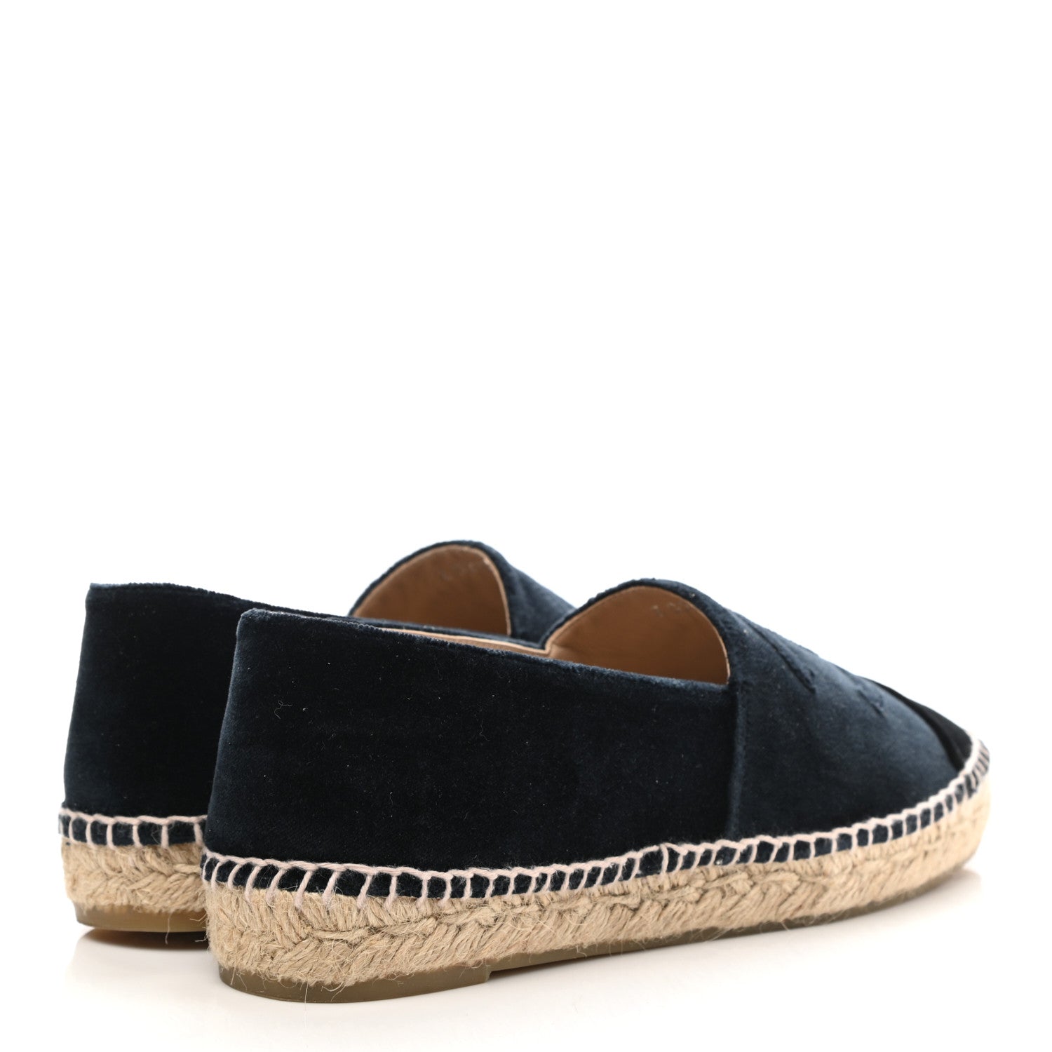 Chanel Velvet CC Espadrilles 39 Dark Navy Black 4 of 12