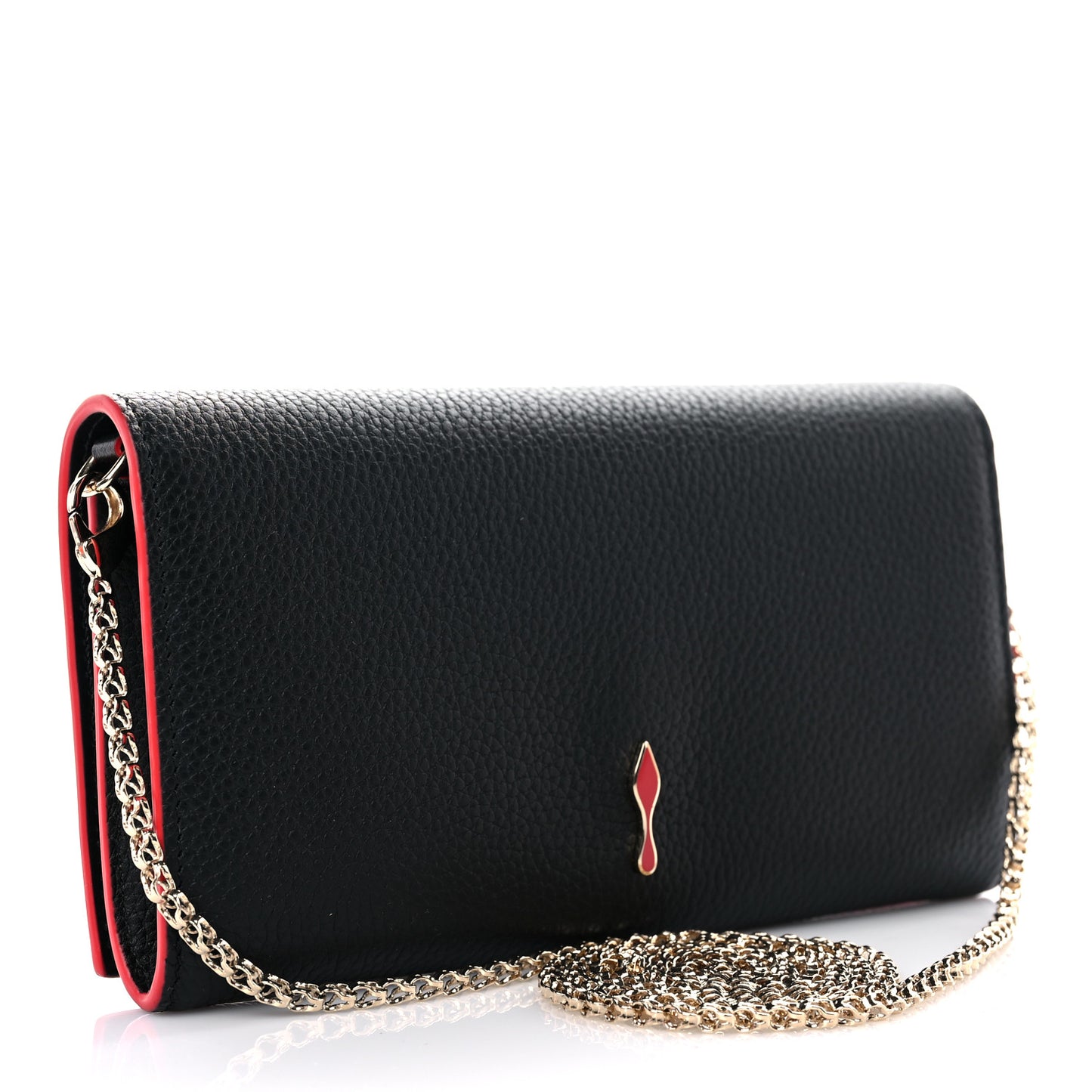 Calfskin Boudoir Chain Wallet Black