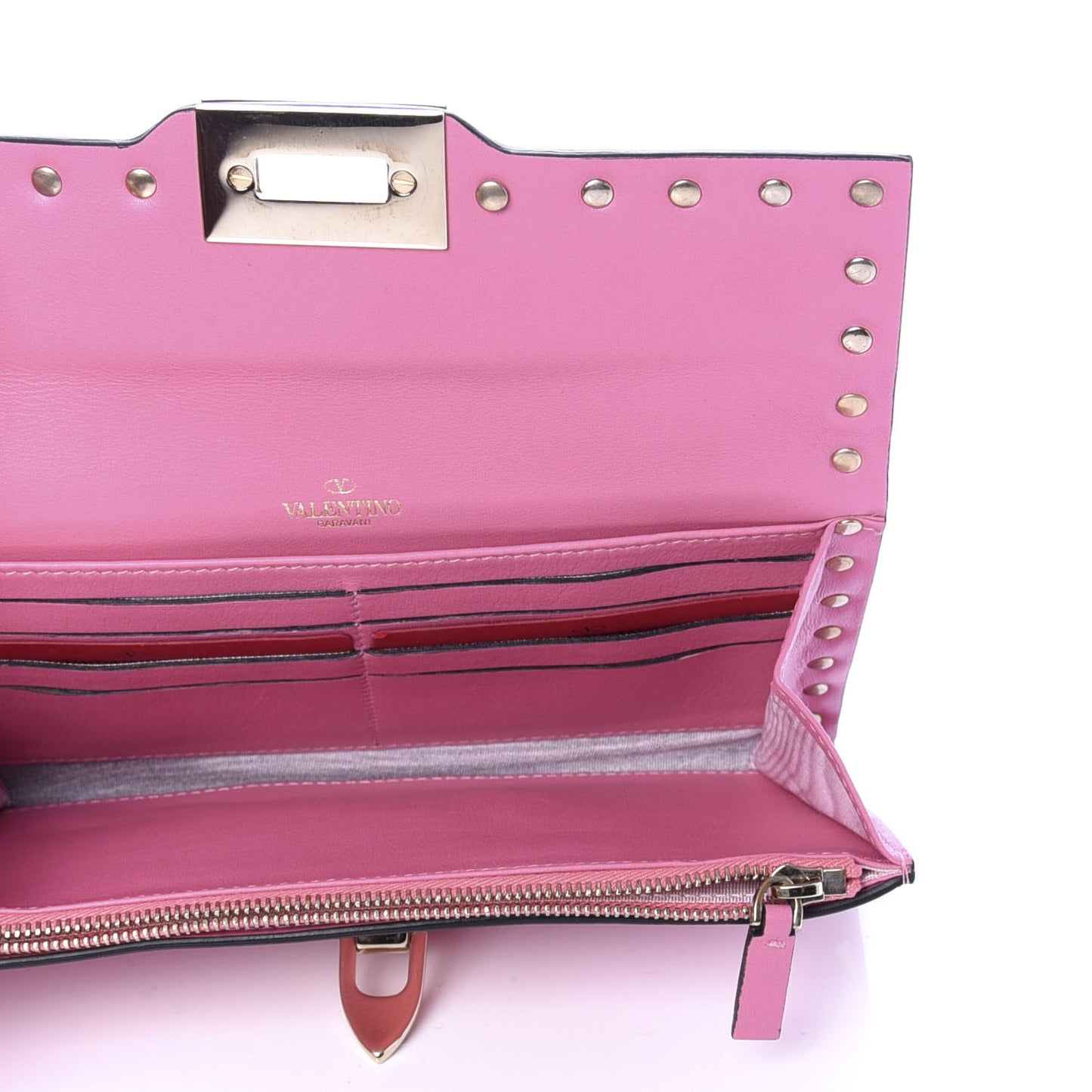Calfskin Rockstud Flip Lock Wallet Ninphea