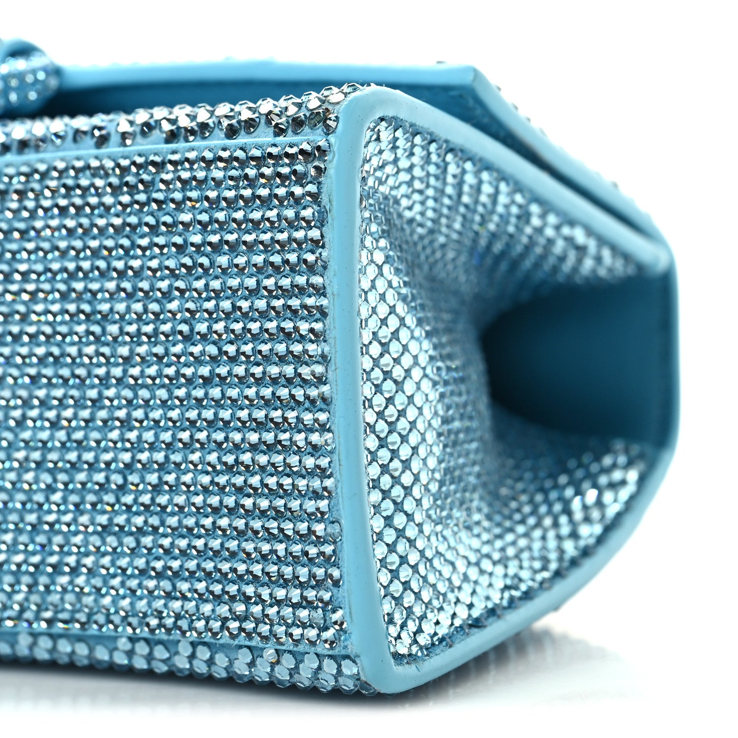 Balenciaga Strass Suede Hourglass Top Handle Bag XS Light Blue 10 of 12