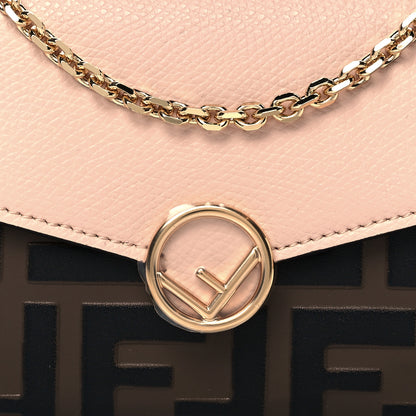 Fendi Vitello Cruise F is Fendi Bi-Color FF 1974 Embossed Continental Envelope Wallet On Chain Maya Black Light Rose 9 of 12