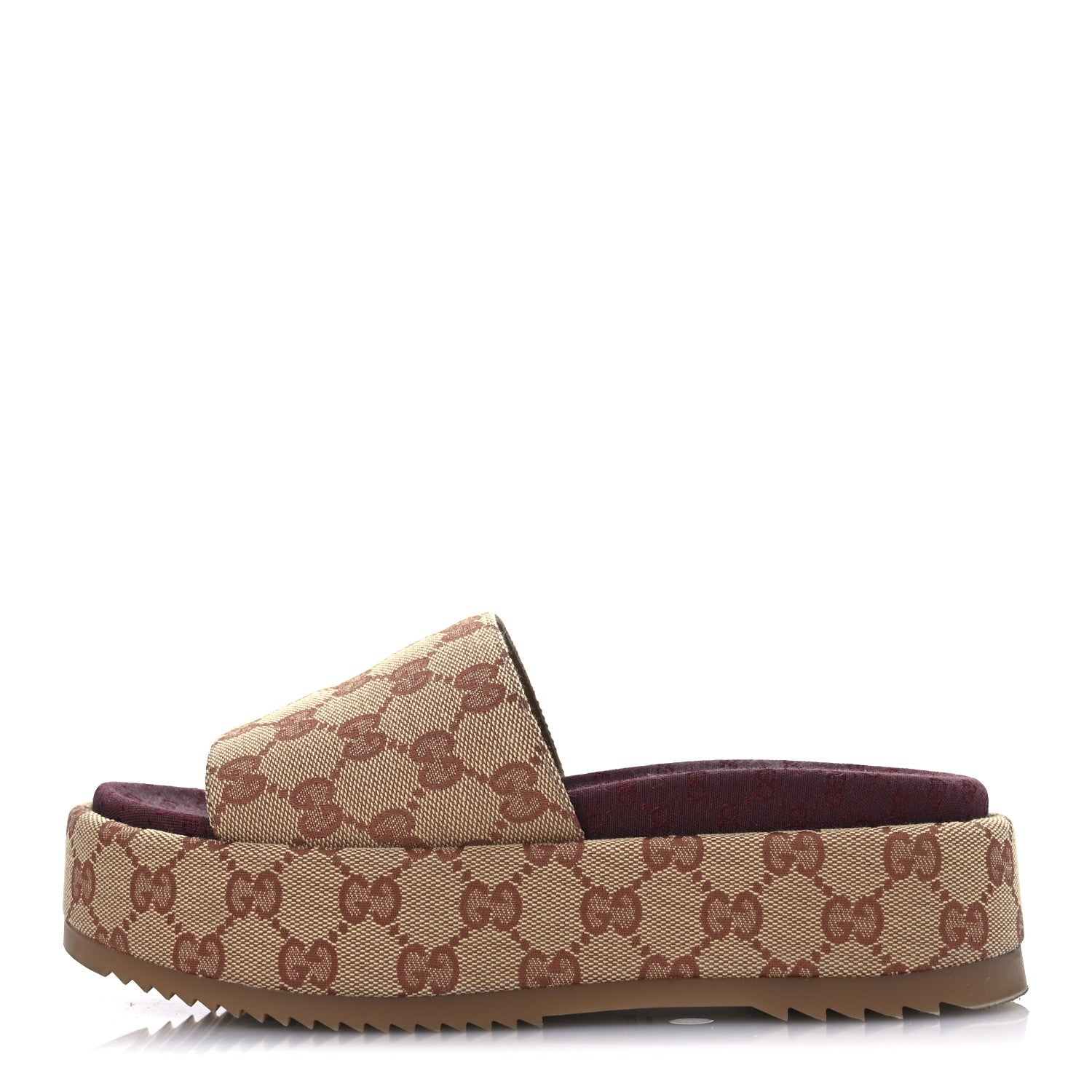 Gucci Canvas GG Monogram Angelina Platform Slide Sandals 36 Beige Ruggine 2 of 30