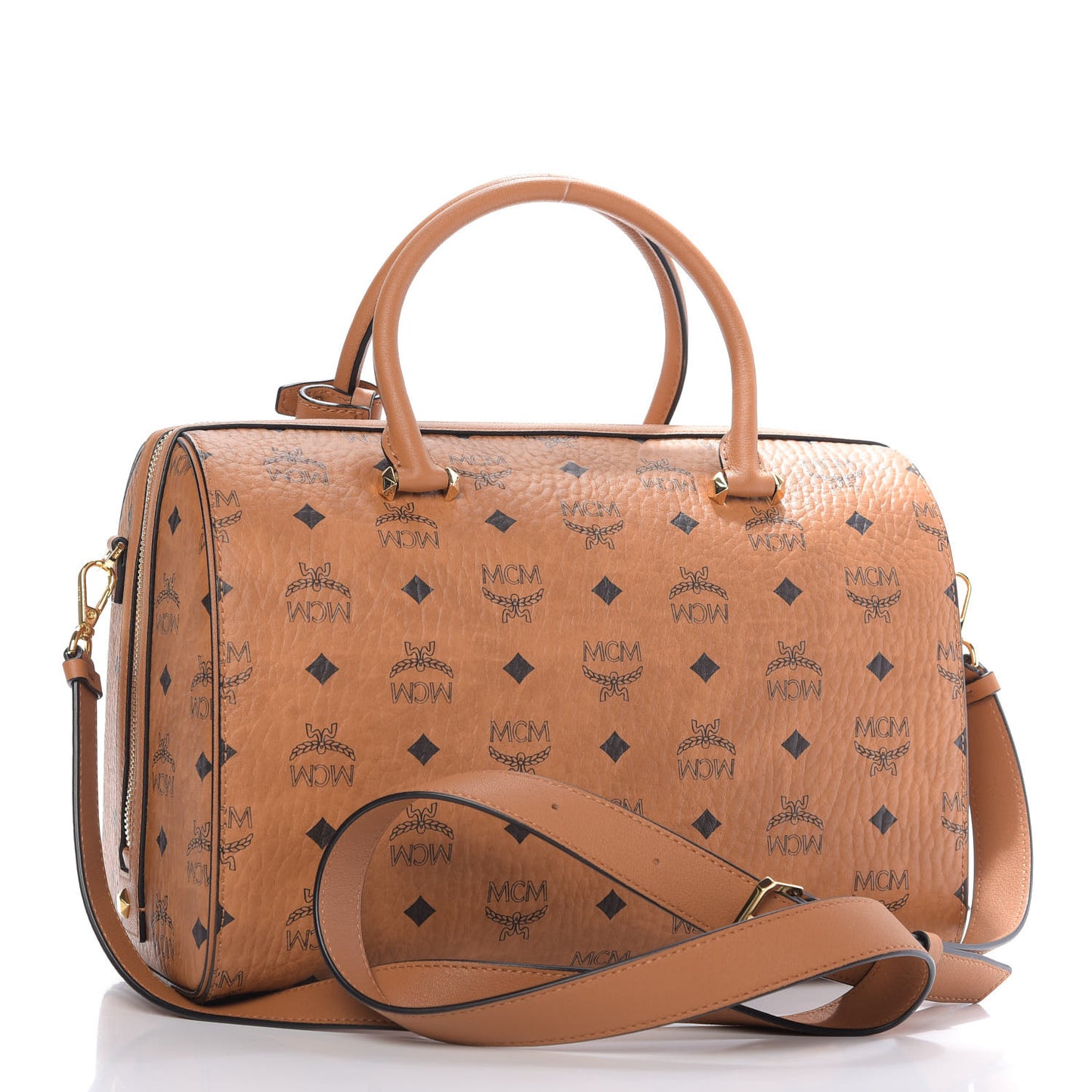 Visetos Medium Boston Bag Cognac
