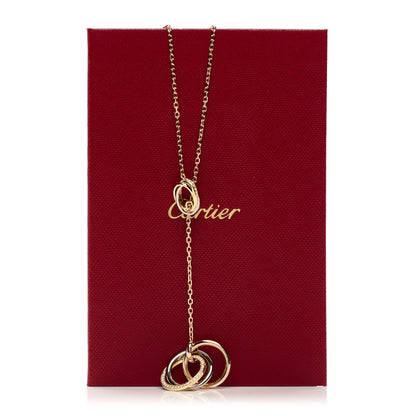 Cartier 18K Pink Yellow White Gold Diamond Trinity Lariat Necklace 5 of 5