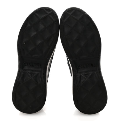 Chanel Velvet Calfskin Mixed Fibers CC Sneakers 36.5 Black 6 of 10