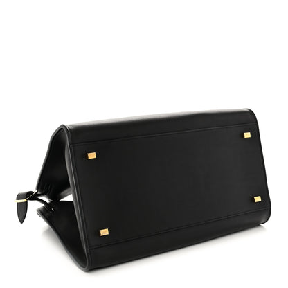 The Row Polished Saddle Calfskin Soft Margaux 12 Black 4 of 9