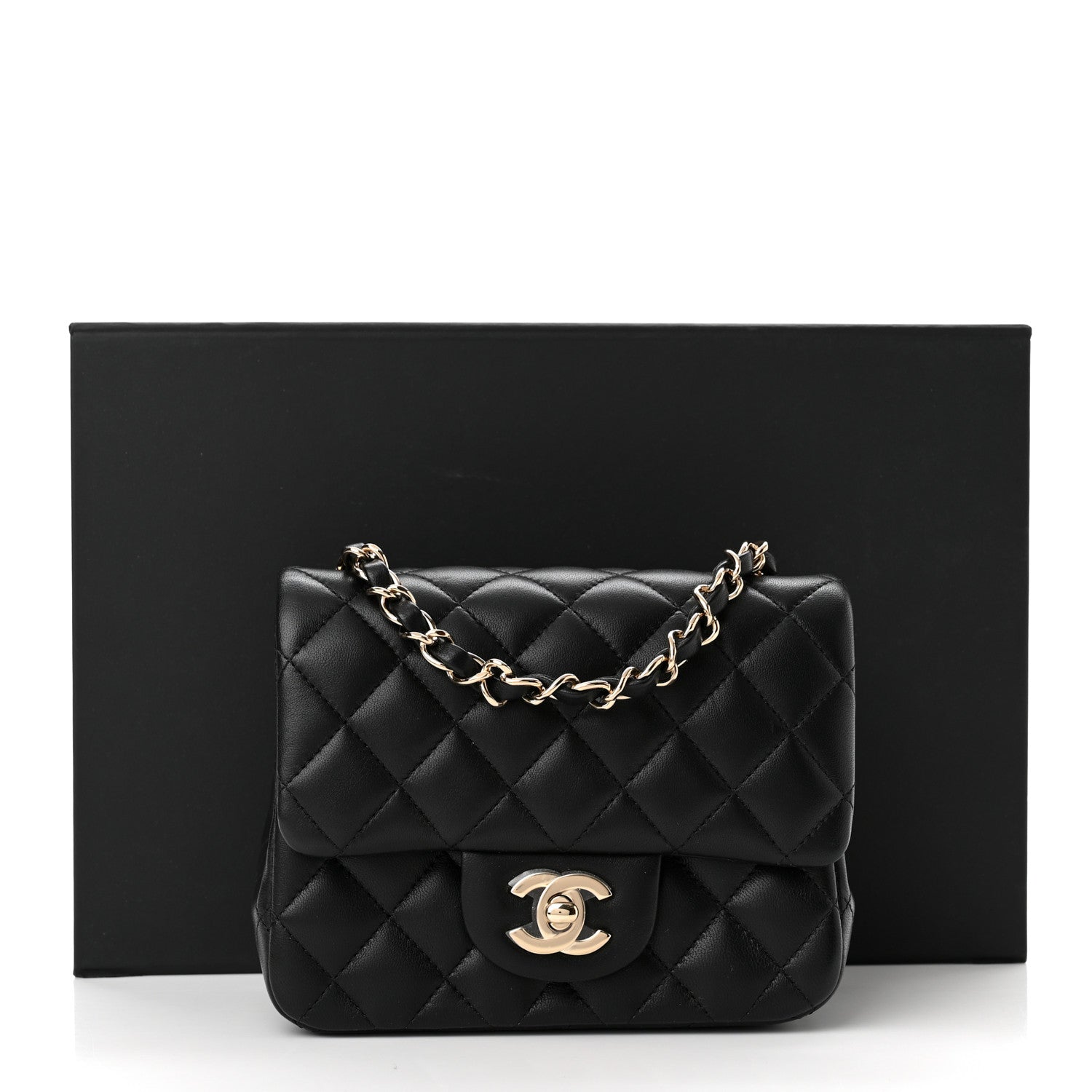 Chanel Lambskin Quilted Mini Square Flap Black 11 of 11