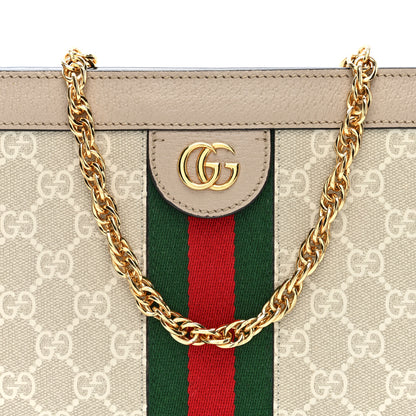 Gucci GG Supreme Monogram Textured Dollar Calfskin Web Small Ophidia Chain Shoulder Bag Beige Mystic White Oatmeal 8 of 10