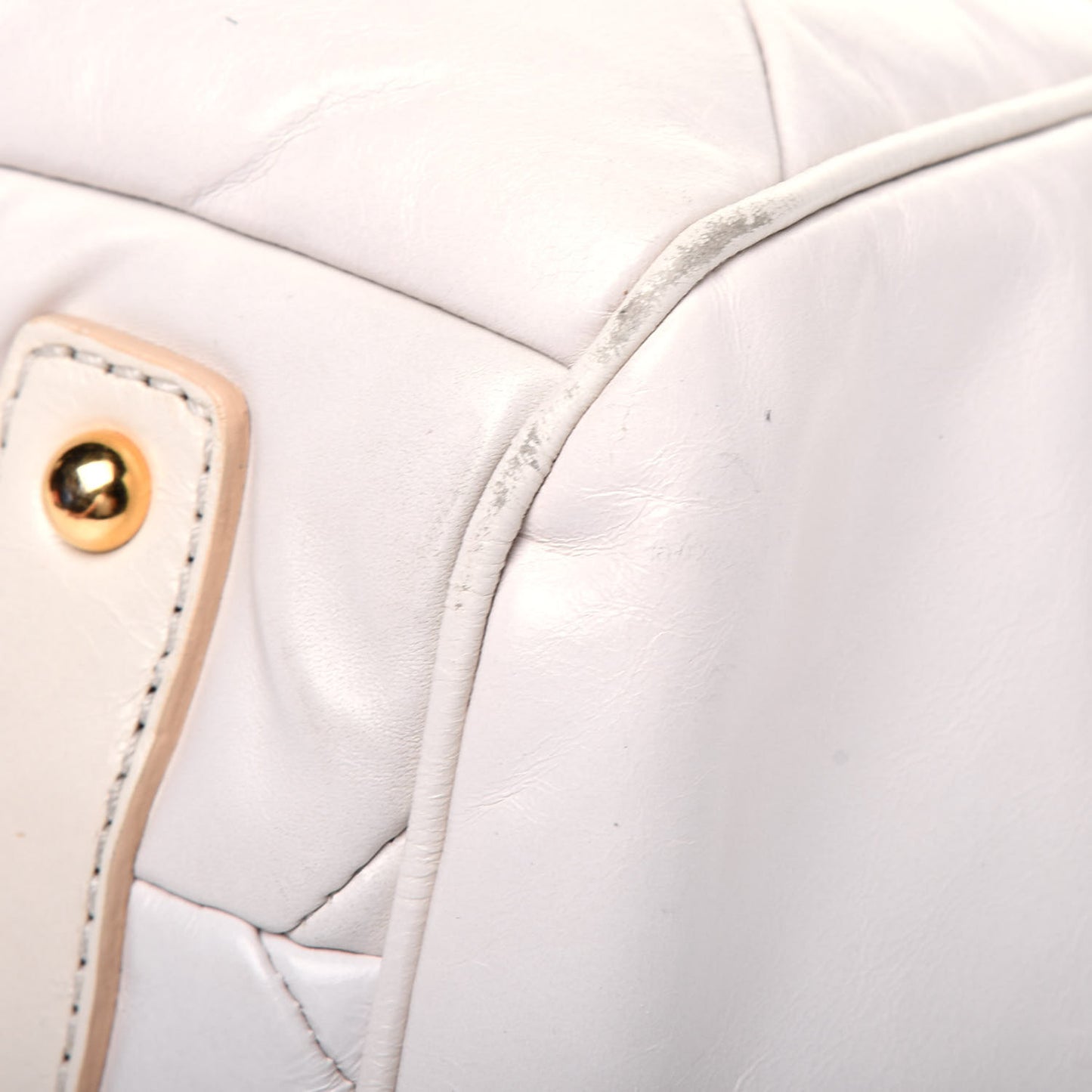 Calfskin Quilted Stam White