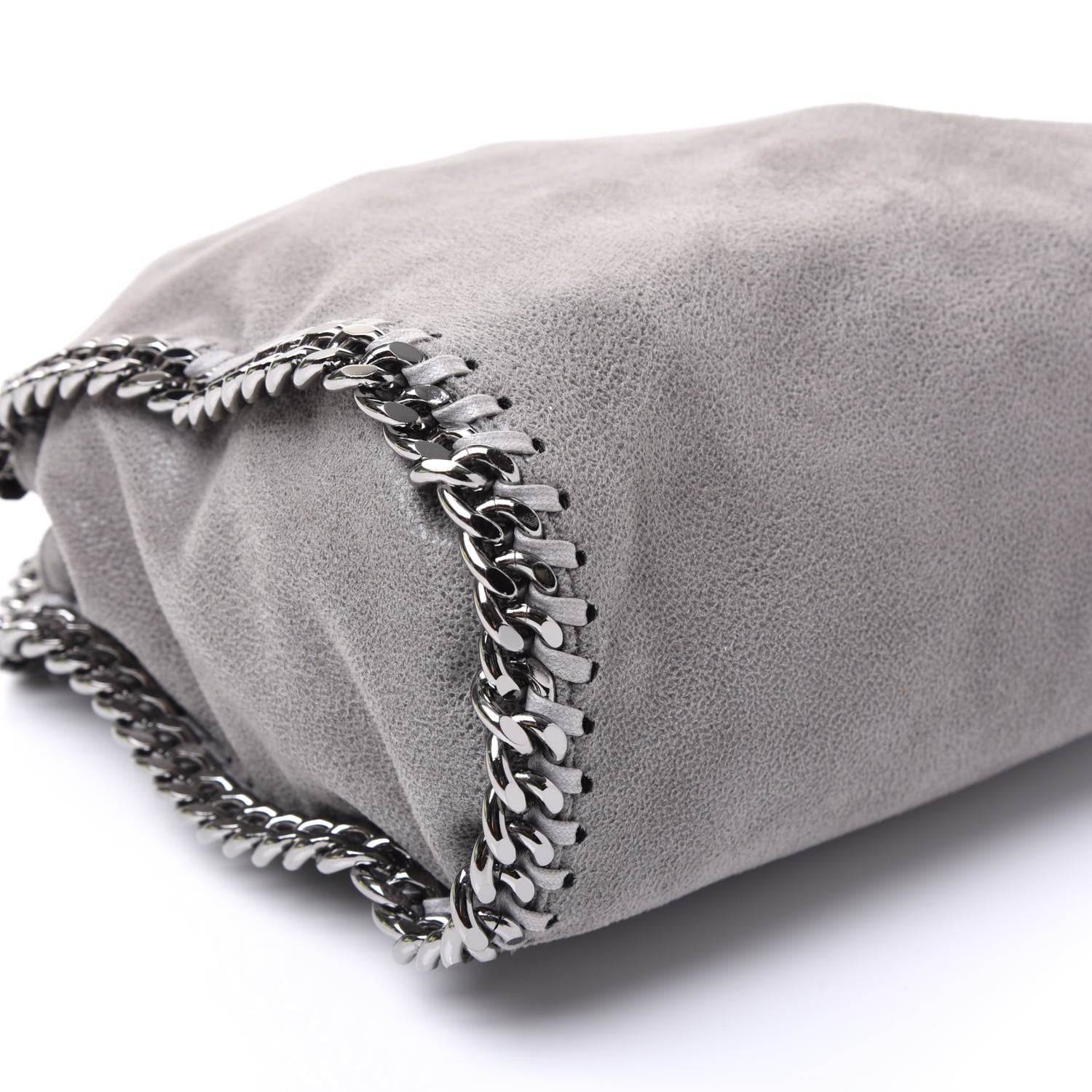 Stella McCartney Shaggy Deer Mini Falabella Fold Over Tote Light Grey 5 of 9
