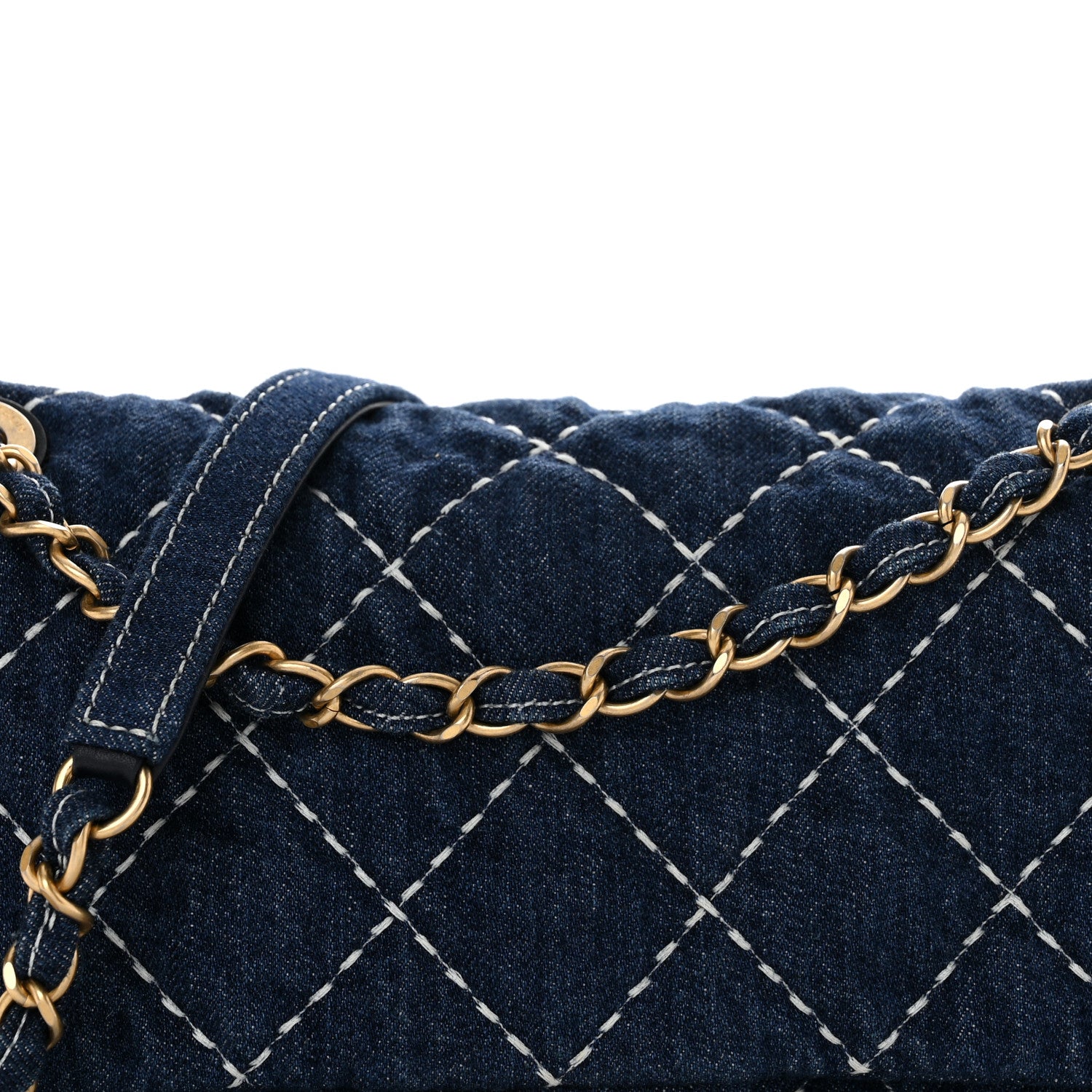 Chanel Denim Quilted Medium Denim Trip Single Flap Blue 8 of 10