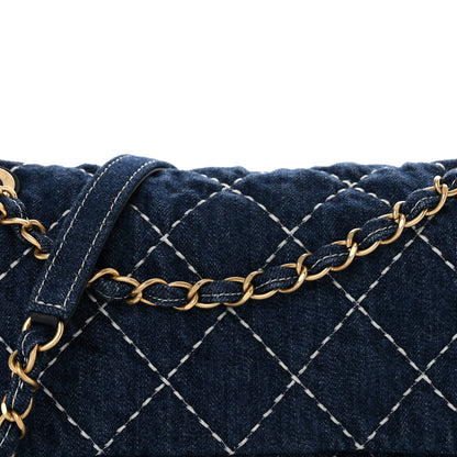 Chanel Denim Quilted Medium Denim Trip Single Flap Blue 8 of 10