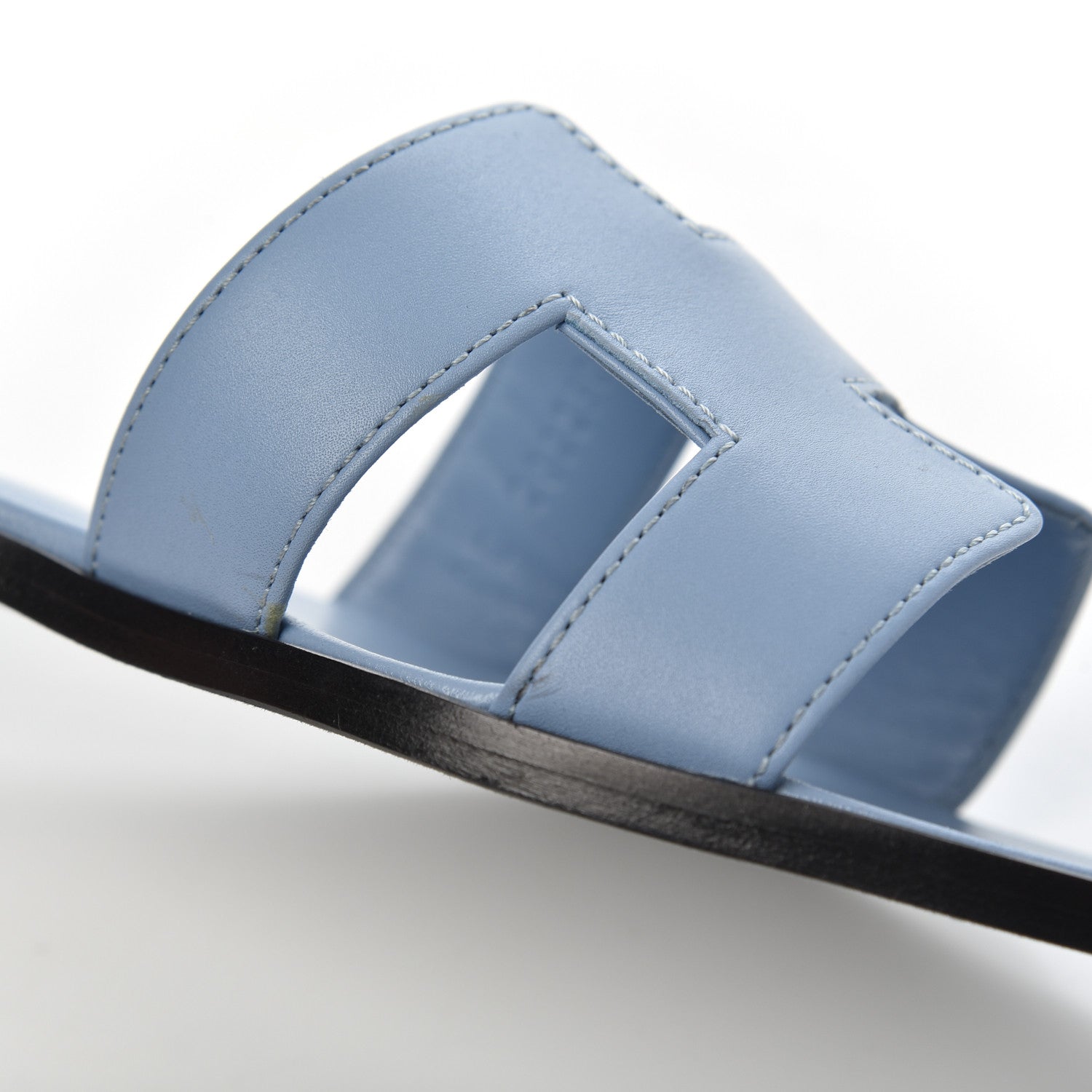 Hermes Calfskin Oran Sandals 37 Bleu Bleuet 10 of 15