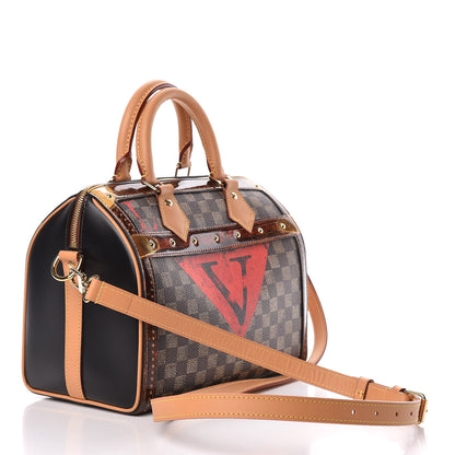 Louis Vuitton Transformed Damier Ebene Time Trunk Speedy Bandouliere 25 Black 3 of 11