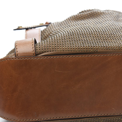 Burberry Calfskin Studded Satchel Brown 10 of 13