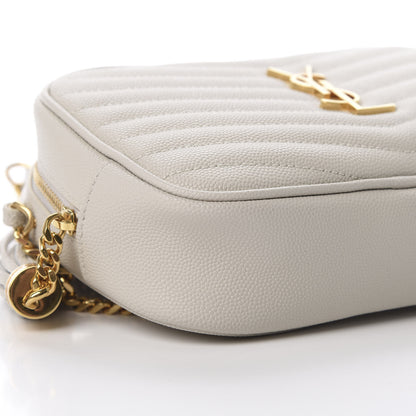 Saint Laurent Grain De Poudre Matelasse Monogram Mini Lou Camera Bag Crema Soft 9 of 11