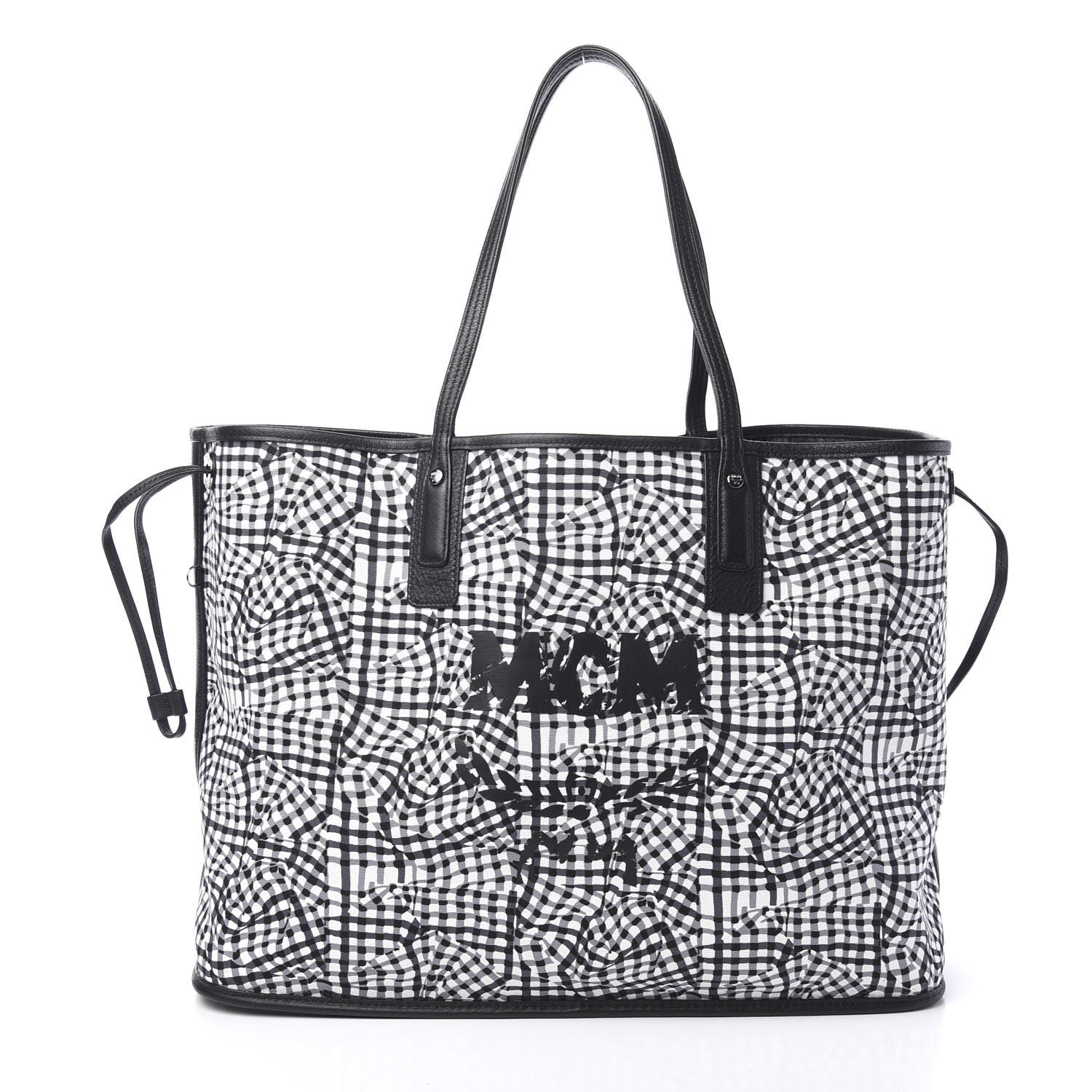 MCM Visetos Large Liz Reversible Shopper Tote Black 4 of 13